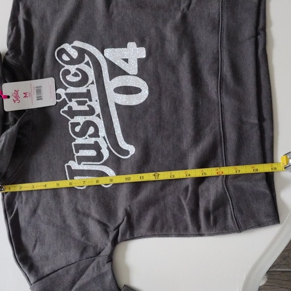 Justice Graphic Hoodie Glitter Branded Fleece. M(10) - Picture 14 of 15